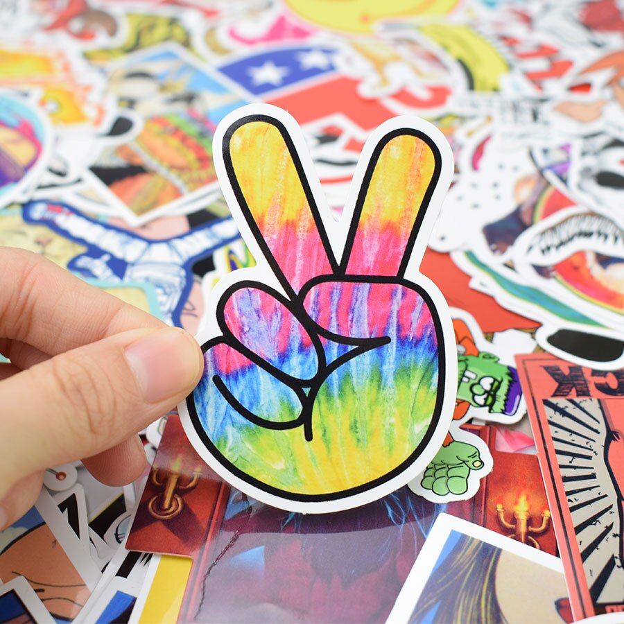 500pcs Random Mixed Sticker Graffiti Funny Rock Anime JDM Stickers for Kids Suitcase Laptop Car Fridge Motor Bicycle Sticker
