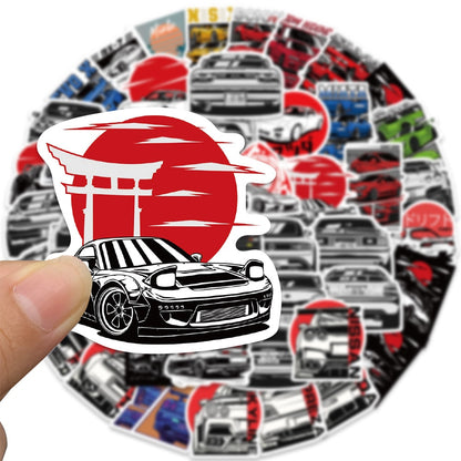 10/25/50PCS Japan JDM Racing Car Anime Graffiti Sticker Laptop Motorcycle Car Skateboard Waterproof Decal Kids Toy Gift Sticker