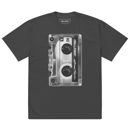 Cassette Tape Mix Tape Oversized Faded Black Tee