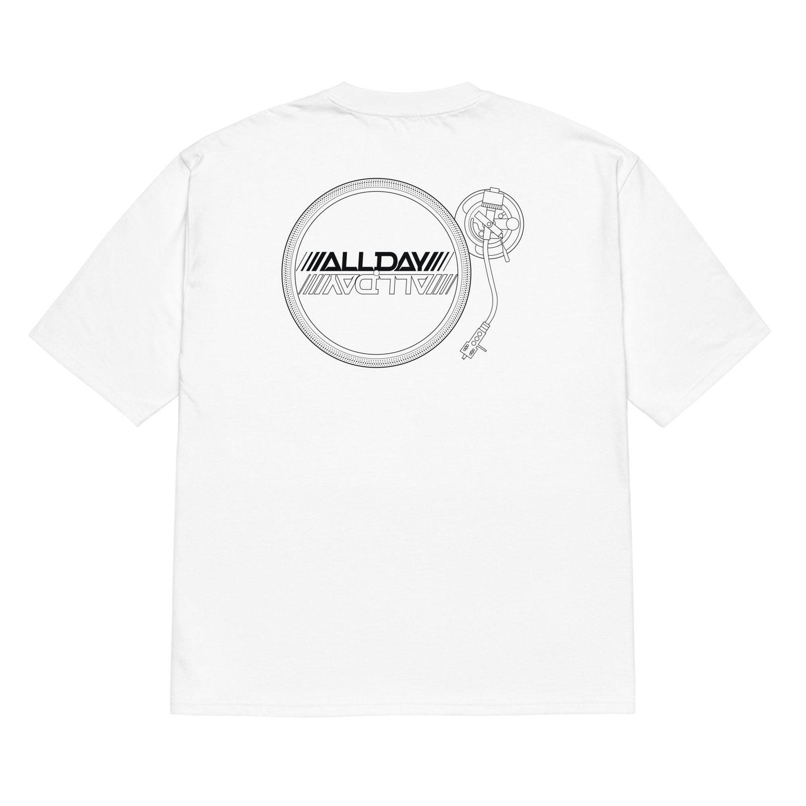 Turntablism Short Sleeve White Oversized Tee White