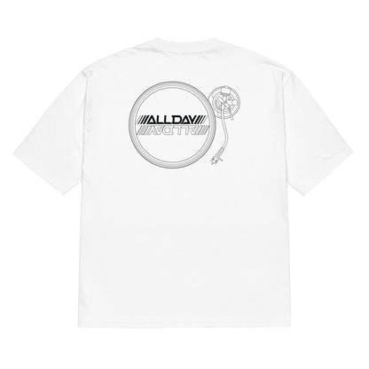 Turntablism Short Sleeve White Oversized Tee White